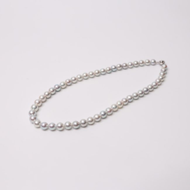越物 ほほえみの真珠　ナチュラルグレーパール　8.0-8.5mm ネックレス＆イヤリングorピアス　セット
